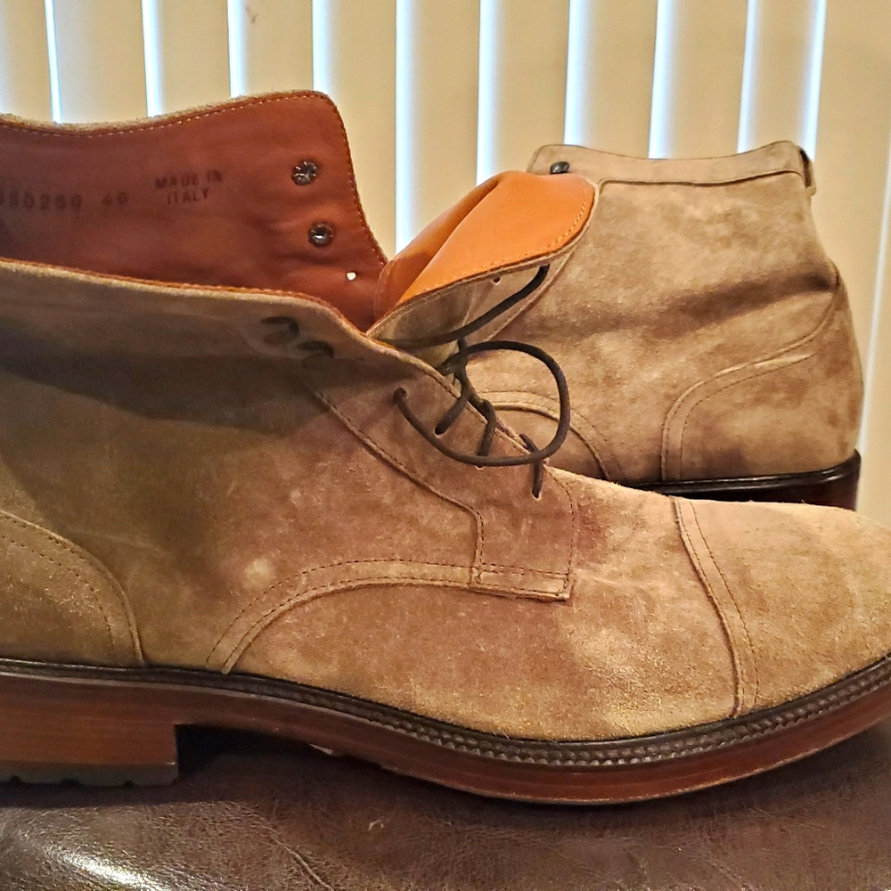 Antonio Maurizi Suede Cap Toe Boot EU46 US13